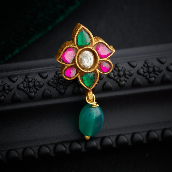 Moti & Panna Kundan Studs