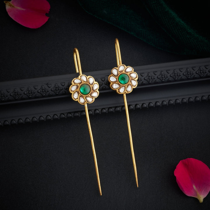 Floral Kundan Ear Cuff