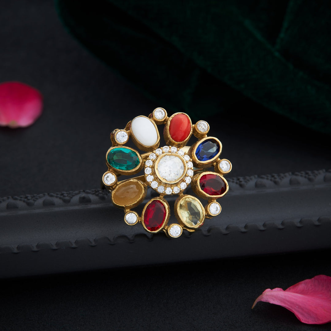 Navaratna Empress Victorian Ring