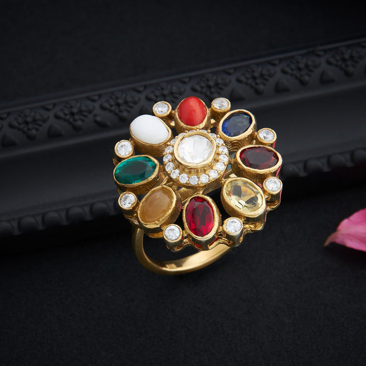 Navaratna Empress Victorian Ring