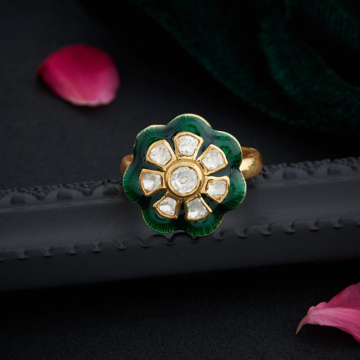 Jade Petals Moissanite Ring