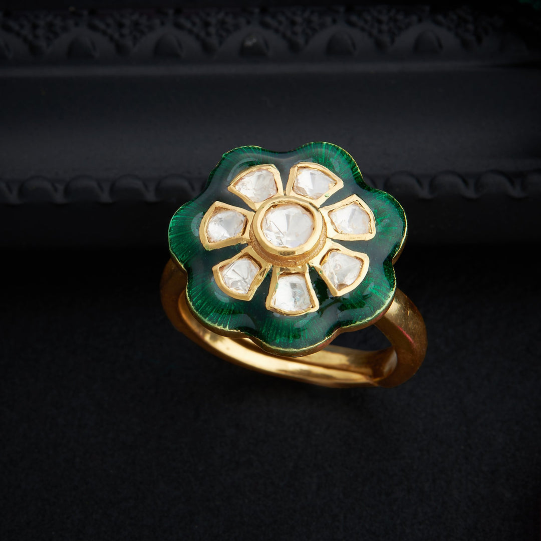 Jade Petals Moissanite Ring