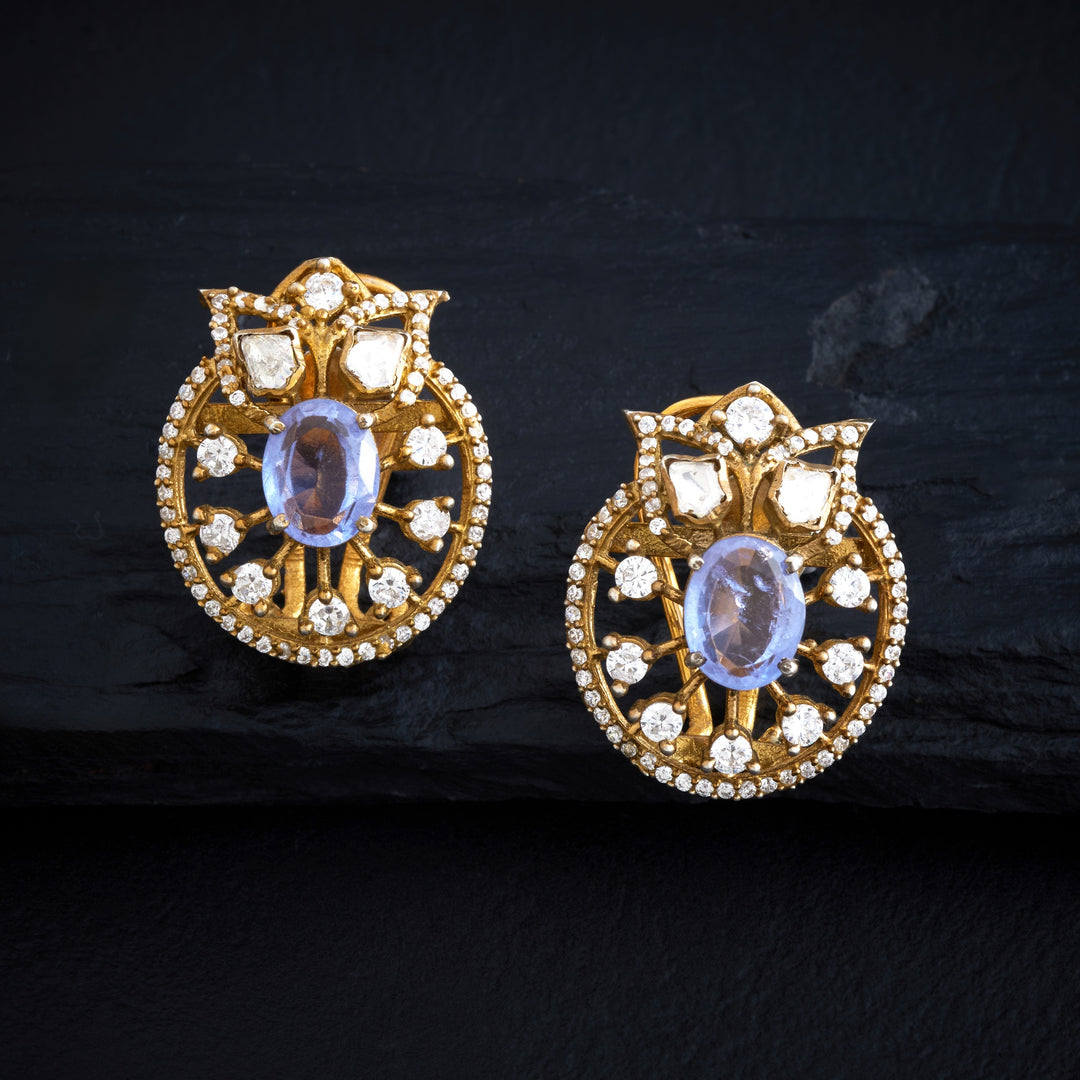 Blue Charm Victorian Studs