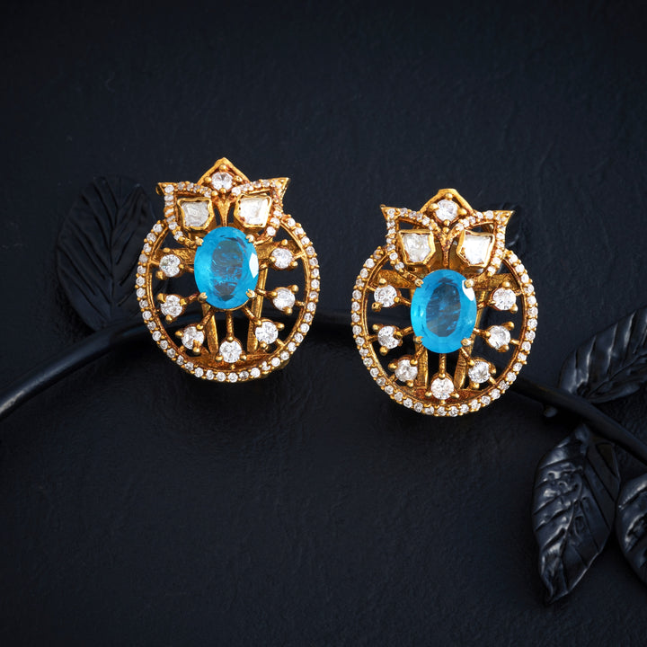 Blue Charm Victorian Studs