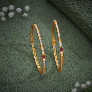 Oval-Rosy Stone Bangles