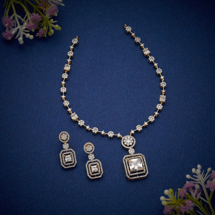 Ember Gold CZ Necklace Set
