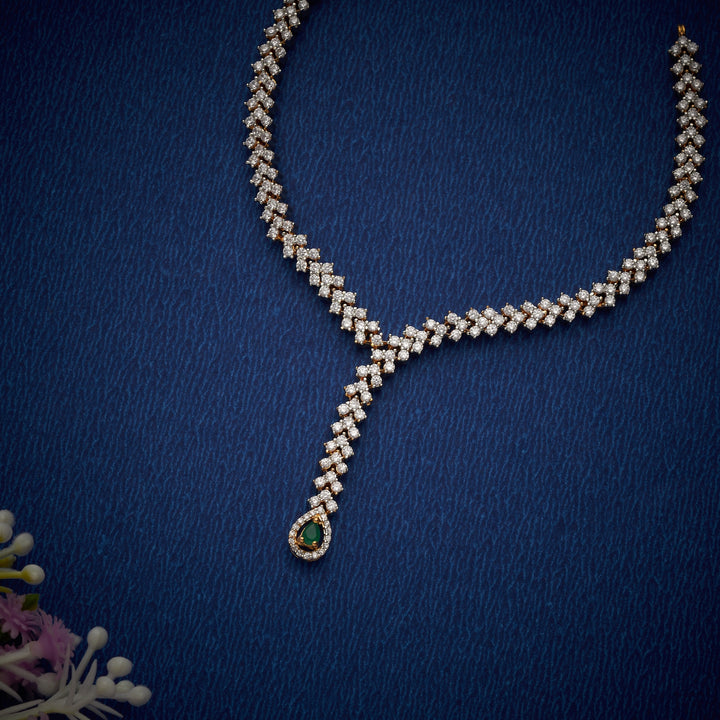 Gilded Petal CZ Necklace Set