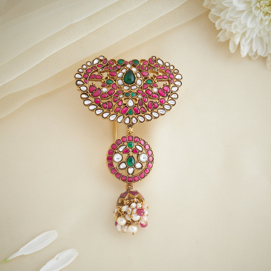 Mayur Kalika Kundan Hair Brooch