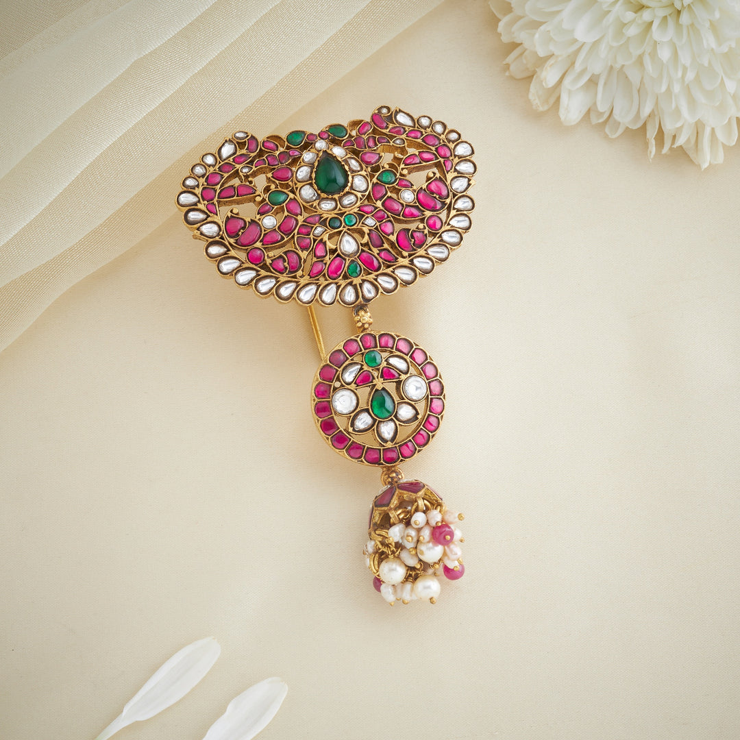 Mayur Kalika Kundan Hair Brooch