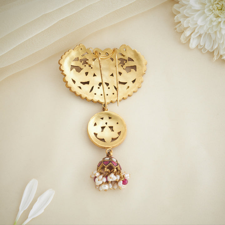 Mayur Kalika Kundan Hair Brooch
