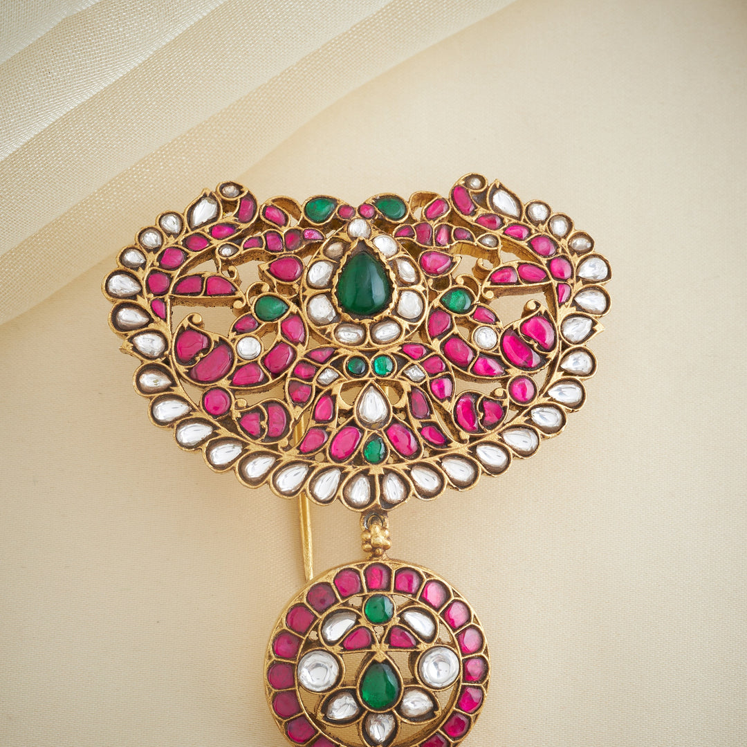 Mayur Kalika Kundan Hair Brooch
