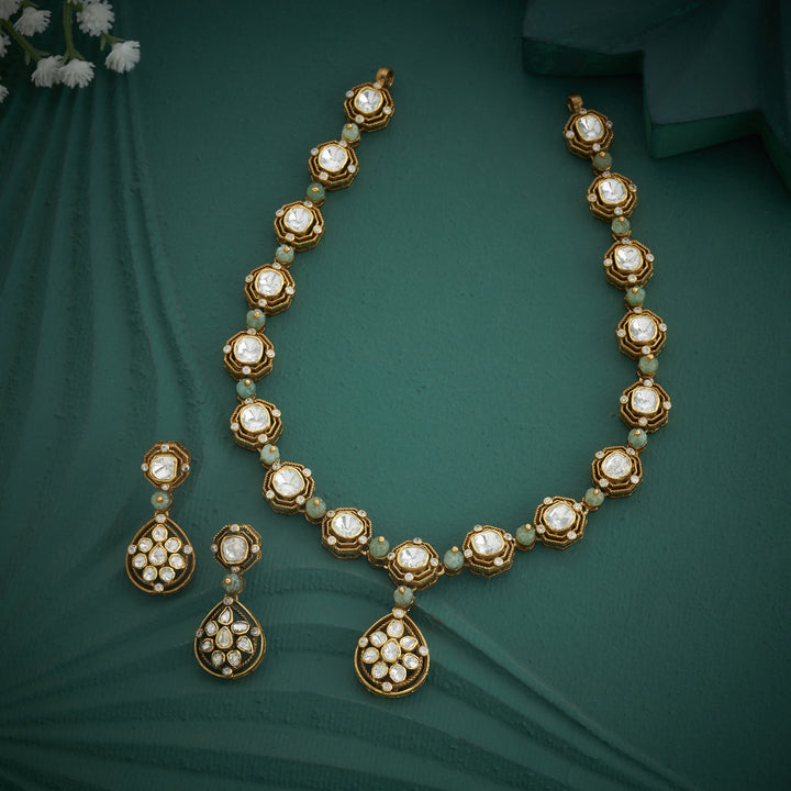 Moissanite Green Necklace Set