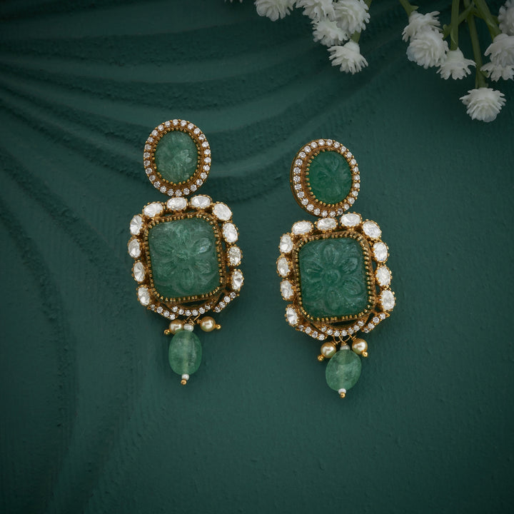 Carved-Emerald Victorian Necklace Set