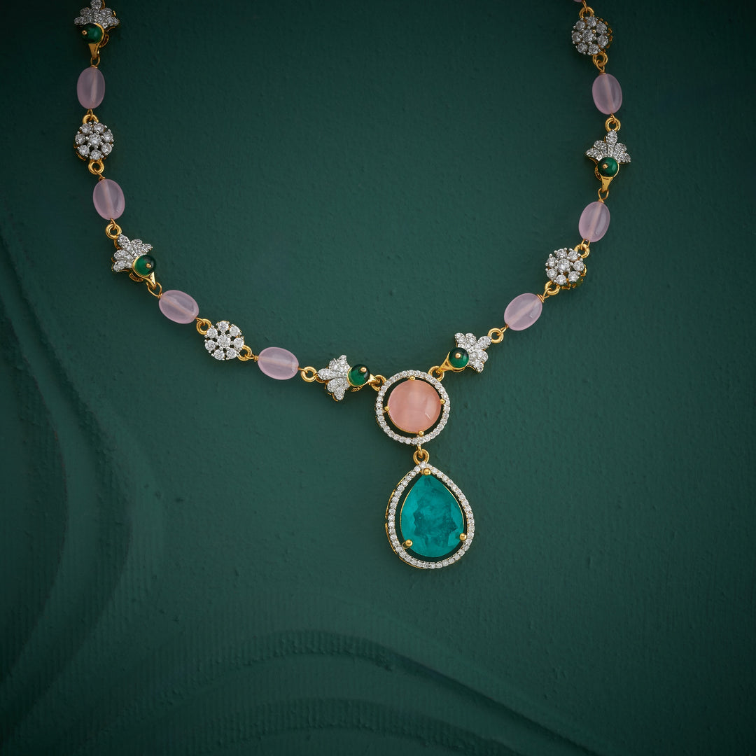 Rosé Dewdrop Gem Necklace