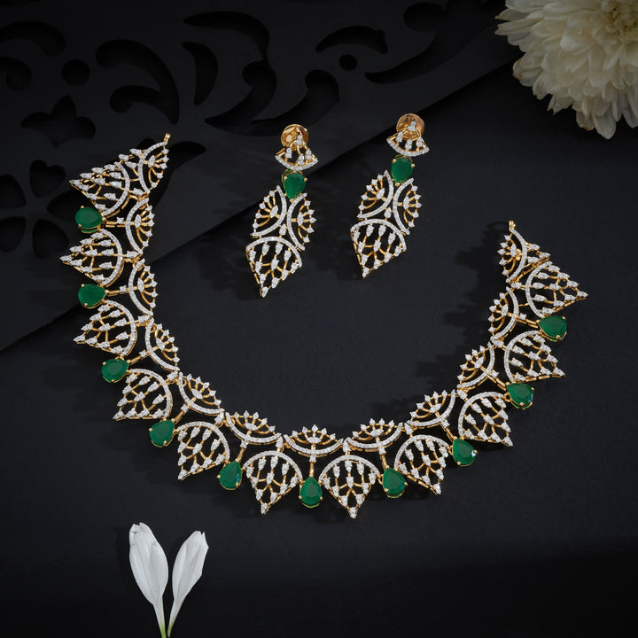 Amaya Pear CZ Necklace Set