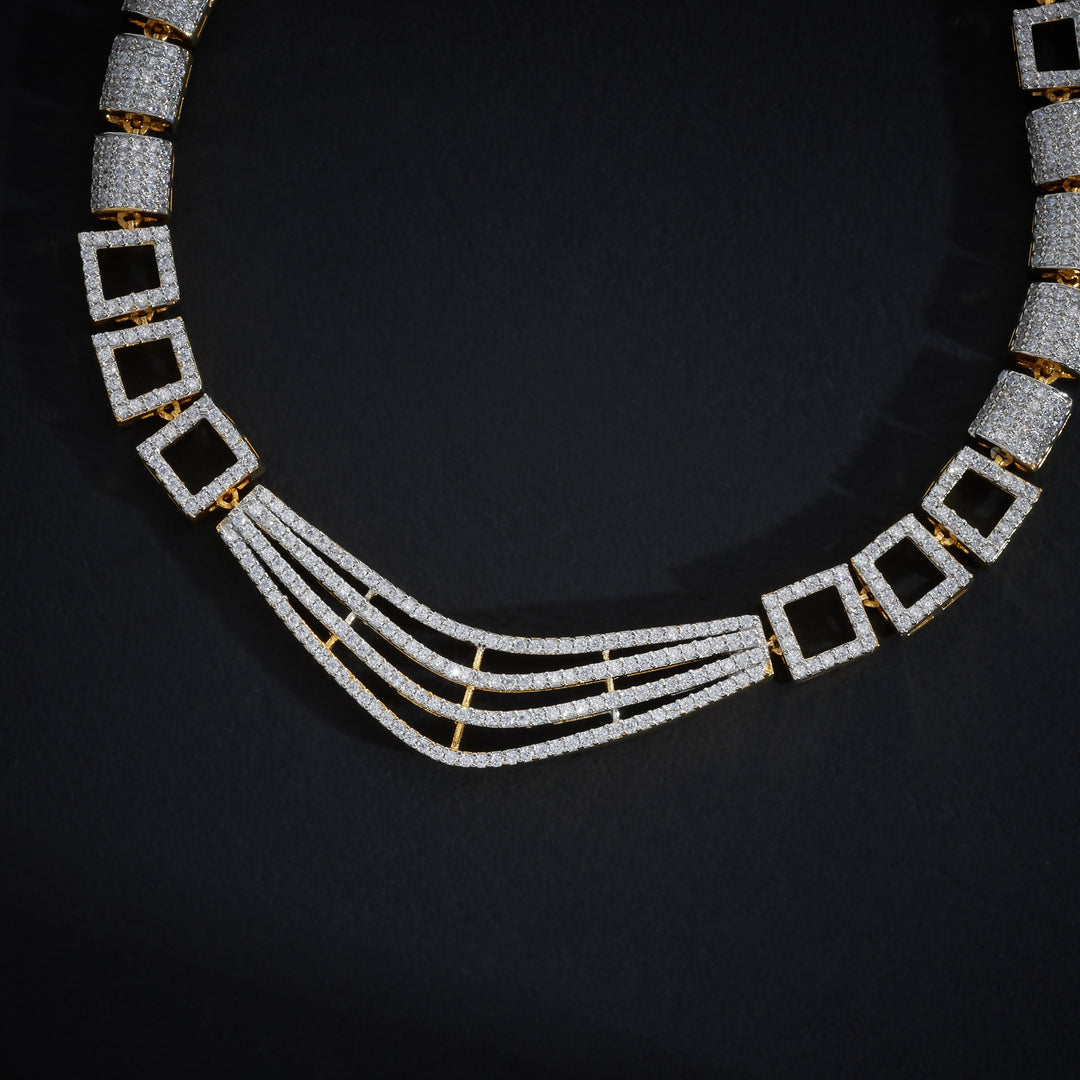 Squarica CZ Necklace Set