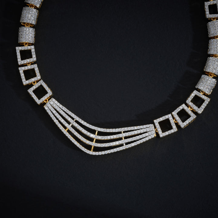 Squarica CZ Necklace Set