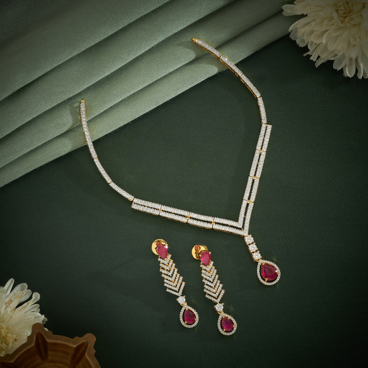 Pearvia CZ Necklace Set