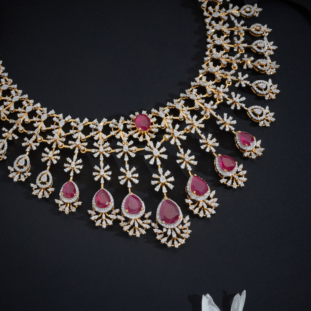 Glitzora-Pear CZ Necklace Set