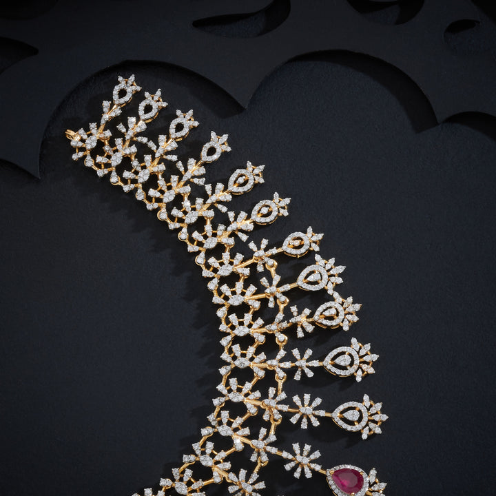 Glitzora-Pear CZ Necklace Set
