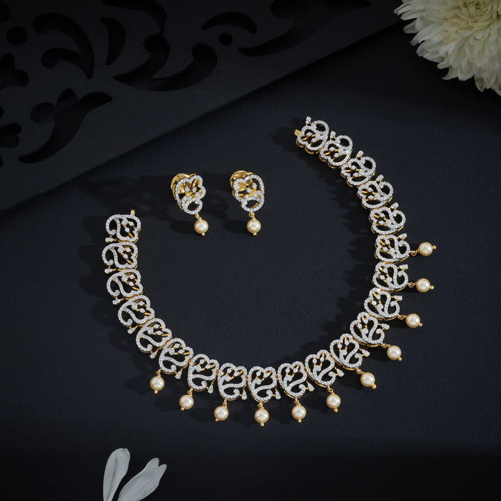 Celestine Plume CZ Necklace Set