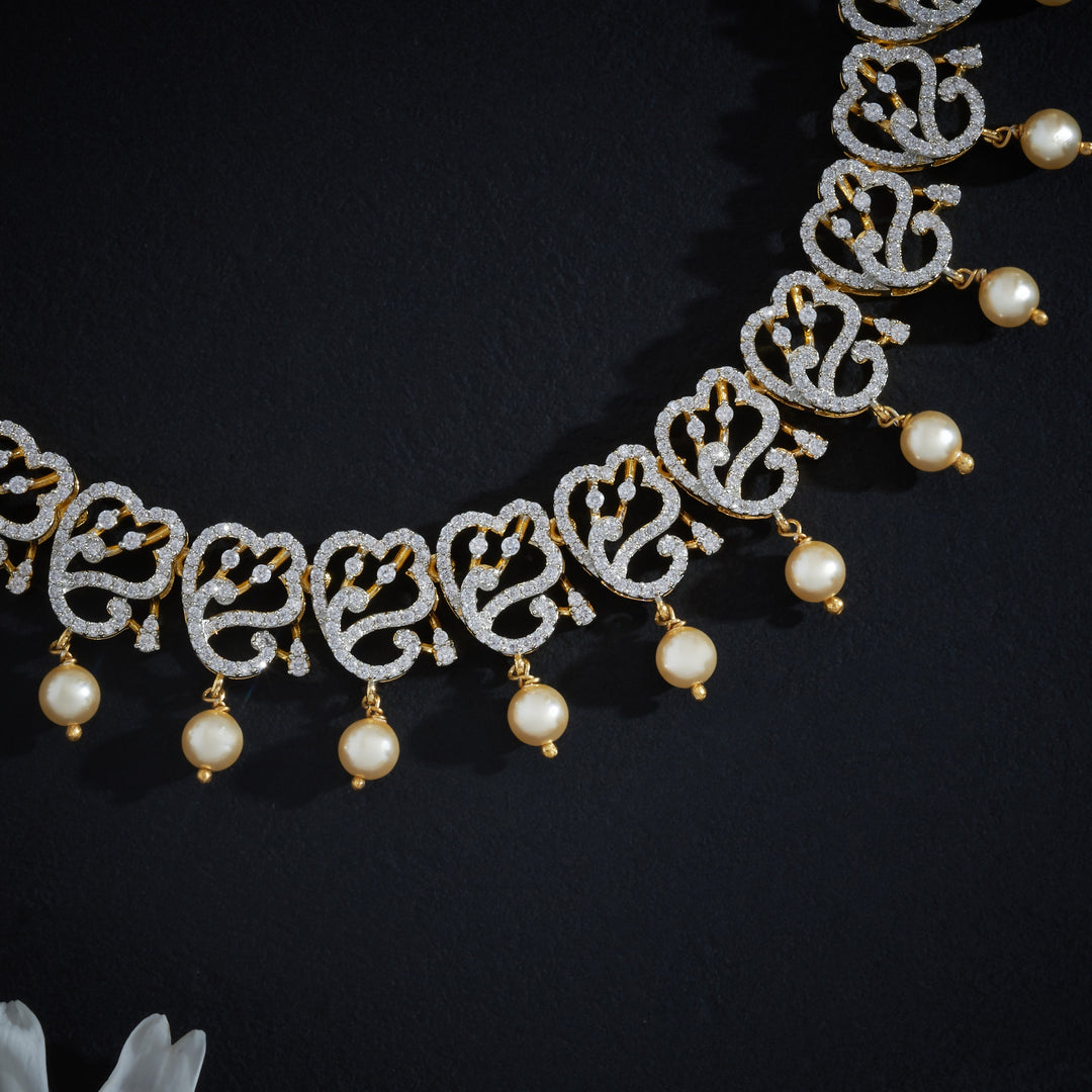 Celestine Plume CZ Necklace Set