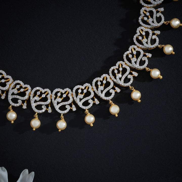 Celestine Plume CZ Necklace Set