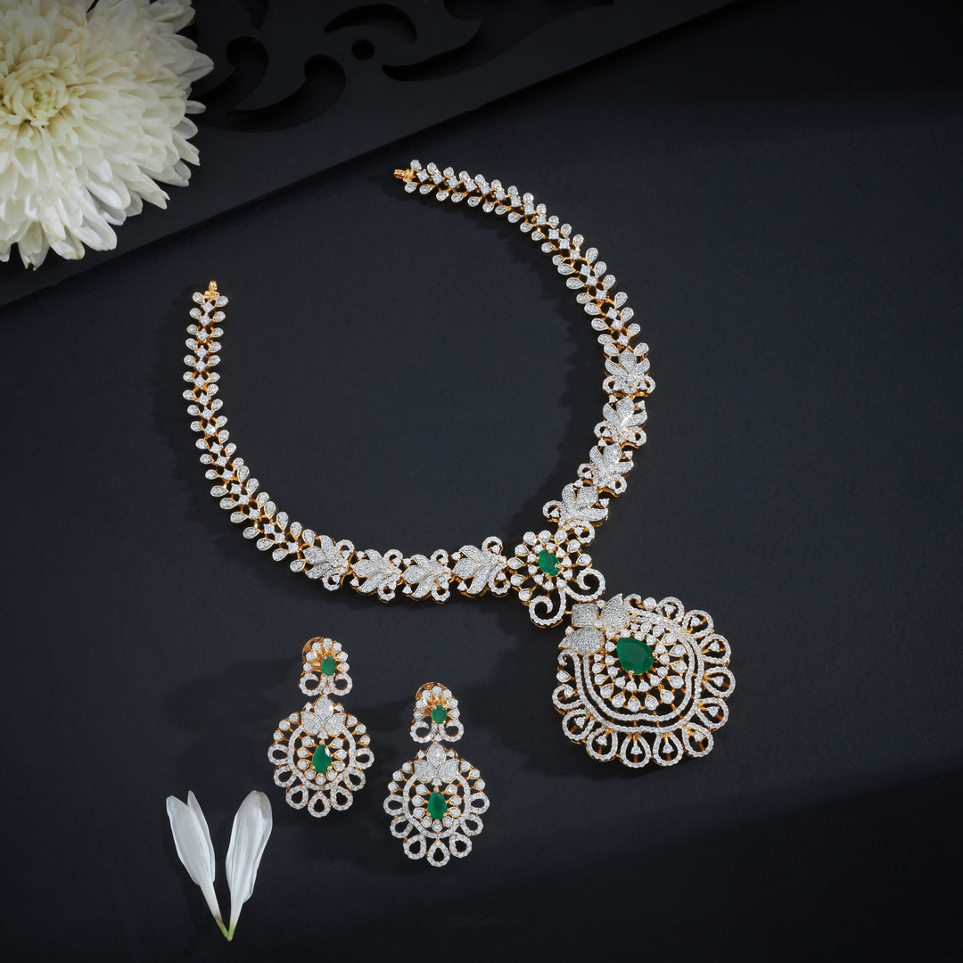 Pearovia CZ Necklace Set
