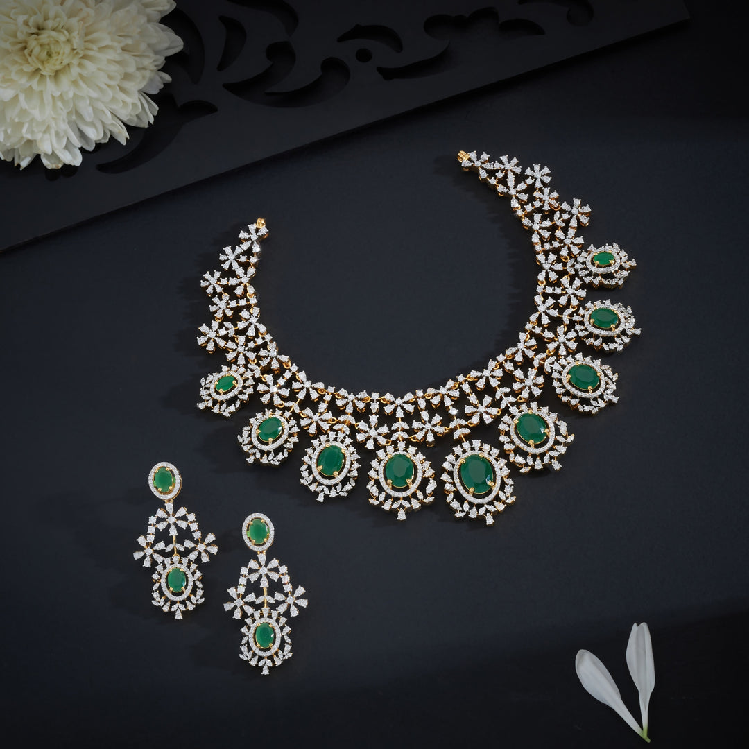 Ovara Flora CZ Necklace Set