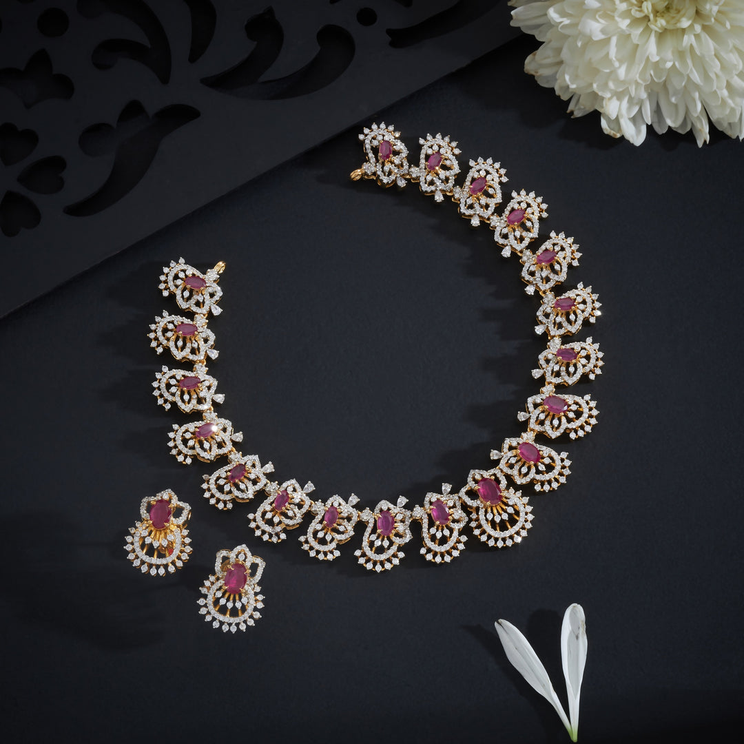 Ovalora CZ Necklace Set