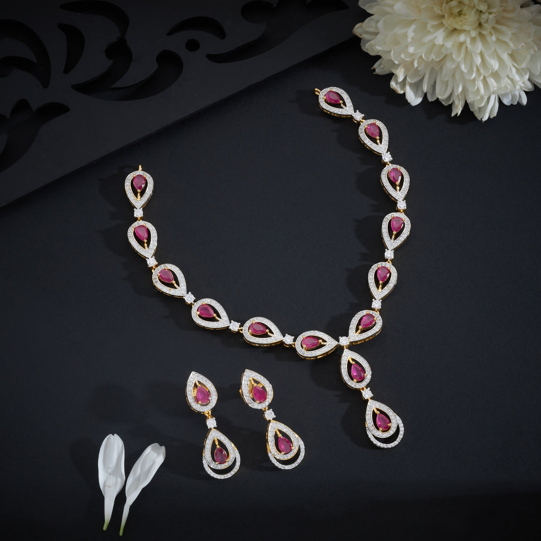 Pearique Luxe CZ Necklace Set