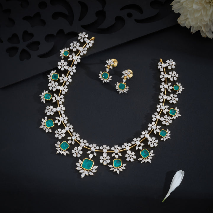 Elegant Spark CZ Necklace Set