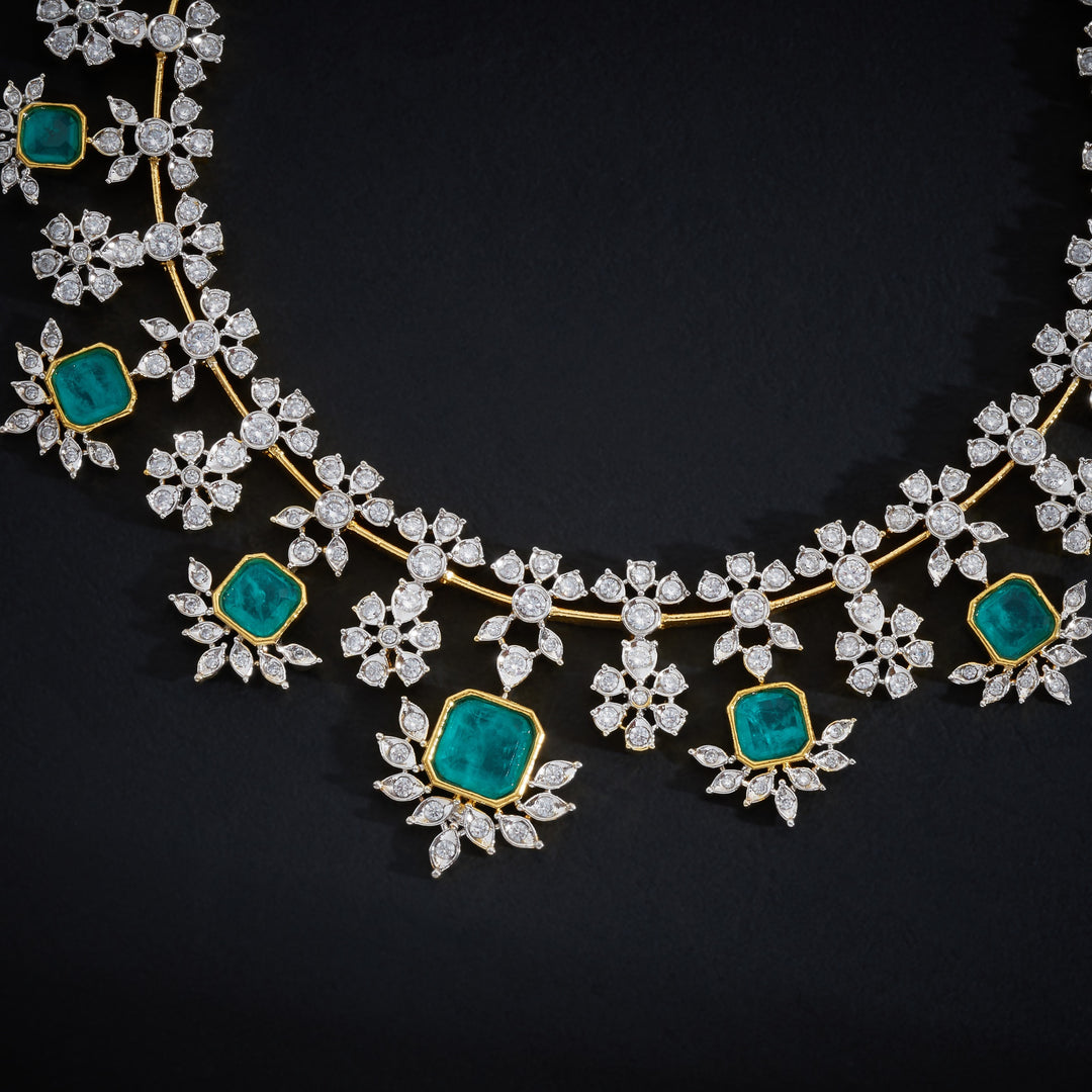 Elegant Spark CZ Necklace Set
