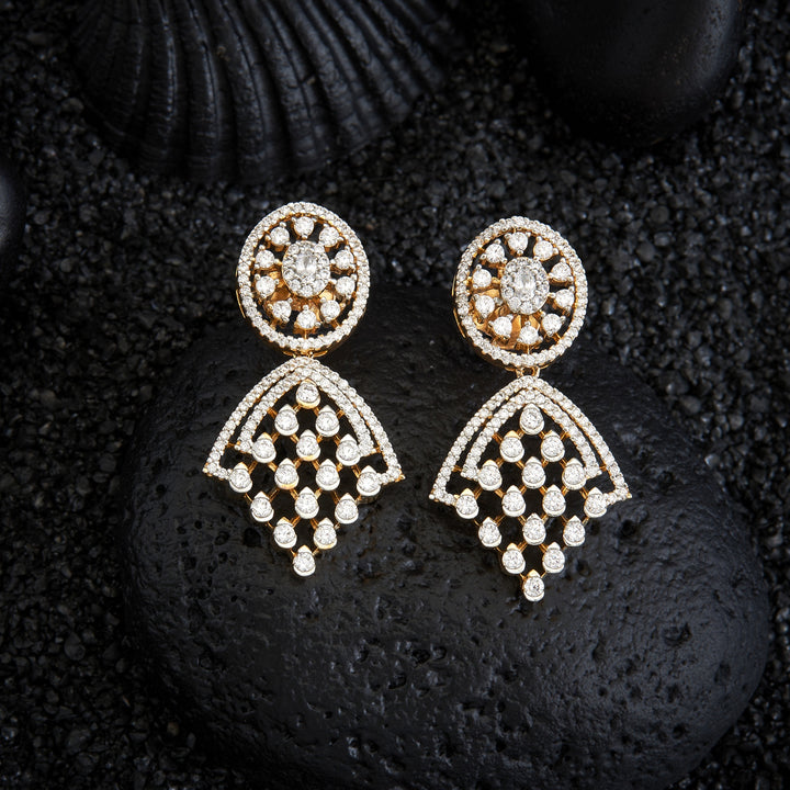 Oval-Floral CZ Danglers