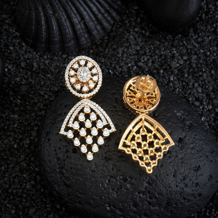 Oval-Floral CZ Danglers