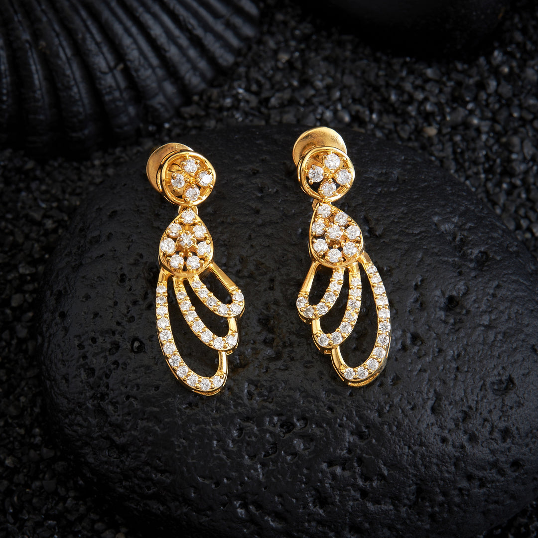 Pear-Floral CZ Danglers
