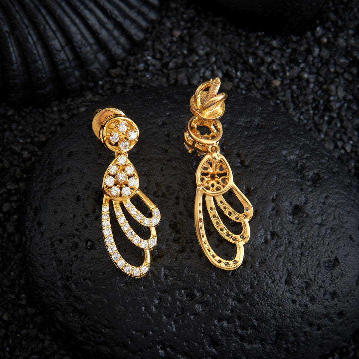 Pear-Floral CZ Danglers