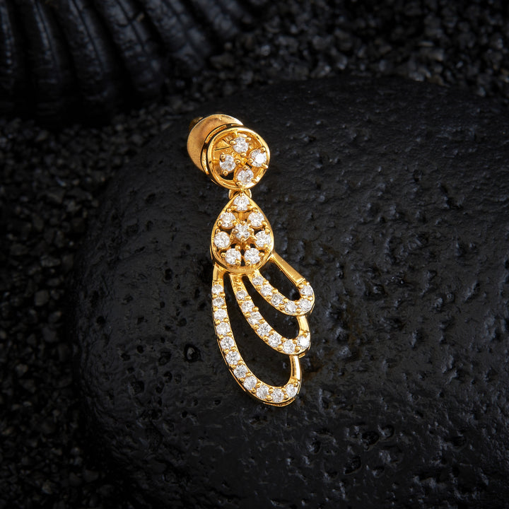 Pear-Floral CZ Danglers