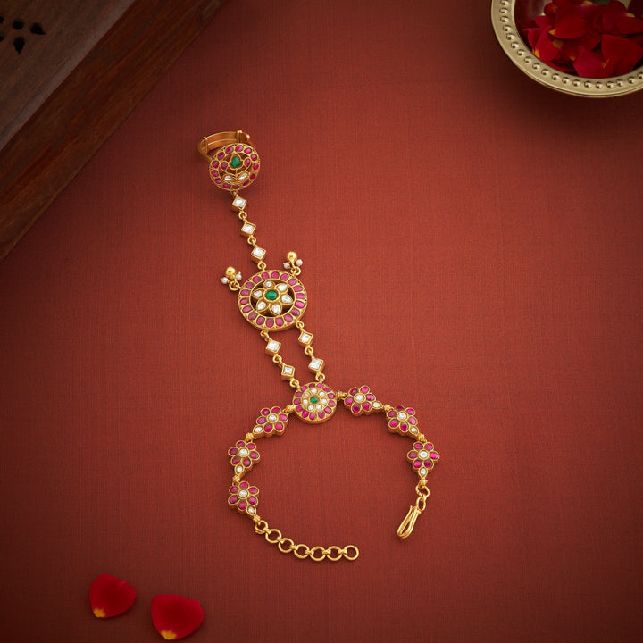 Gulrangi Kundan Haath Phool