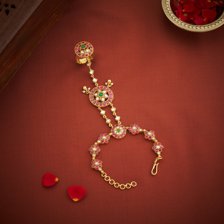 Gulrangi Kundan Haath Phool