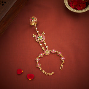 Gulrangi Kundan Haath Phool