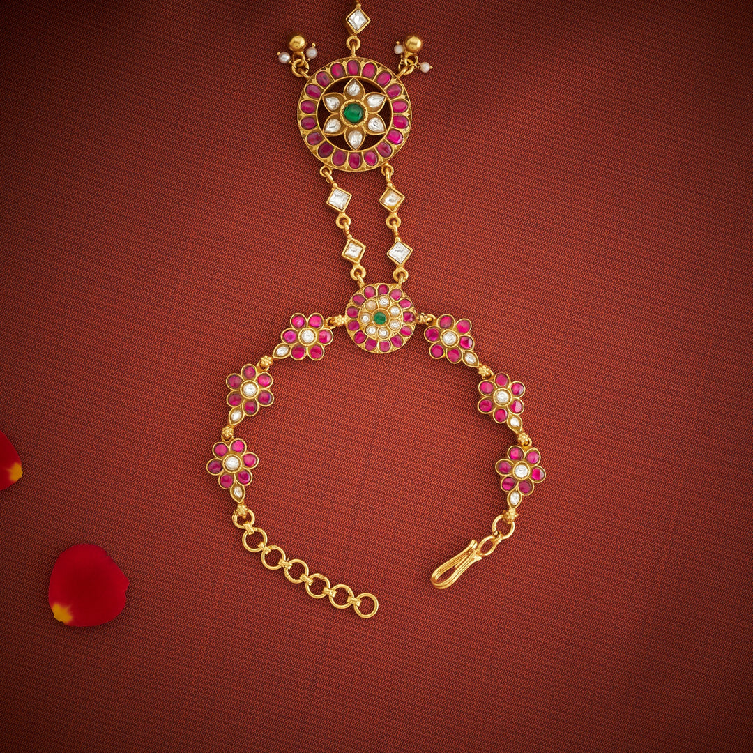 Gulrangi Kundan Haath Phool