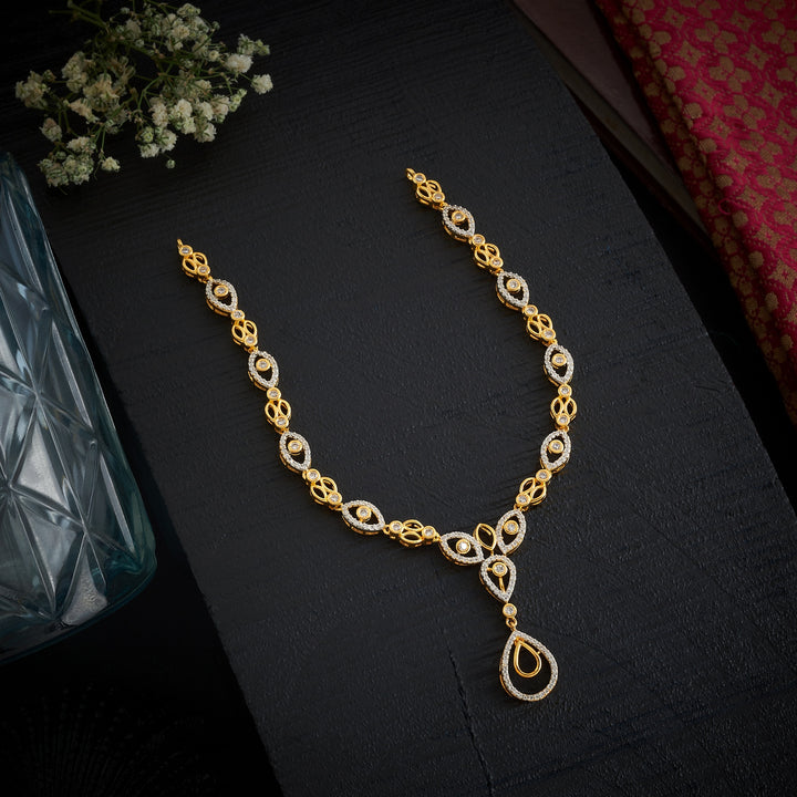 Pear-Spark CZ Necklace