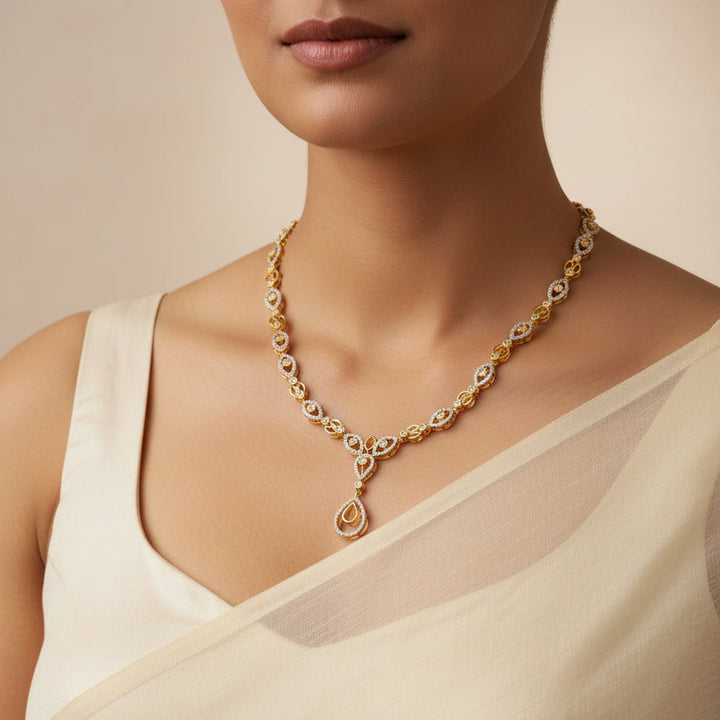 Pear-Spark CZ Necklace