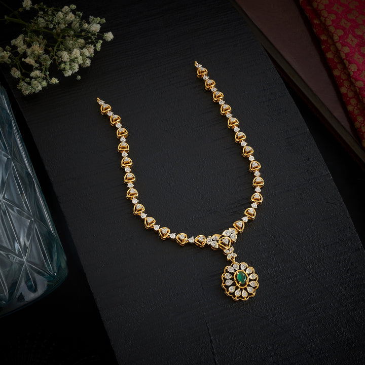 Blue-Floriya CZ Necklace