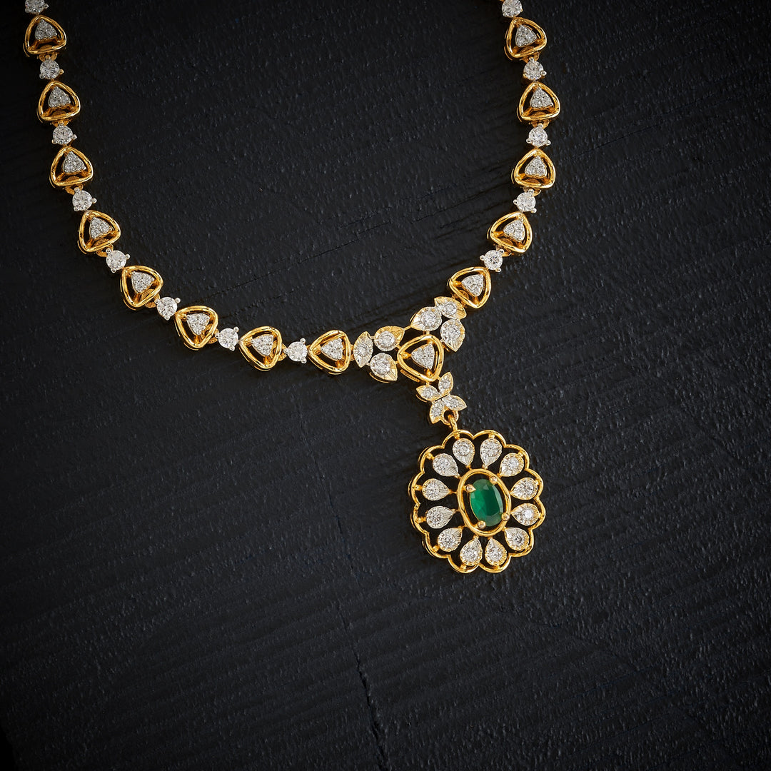 Blue-Floriya CZ Necklace