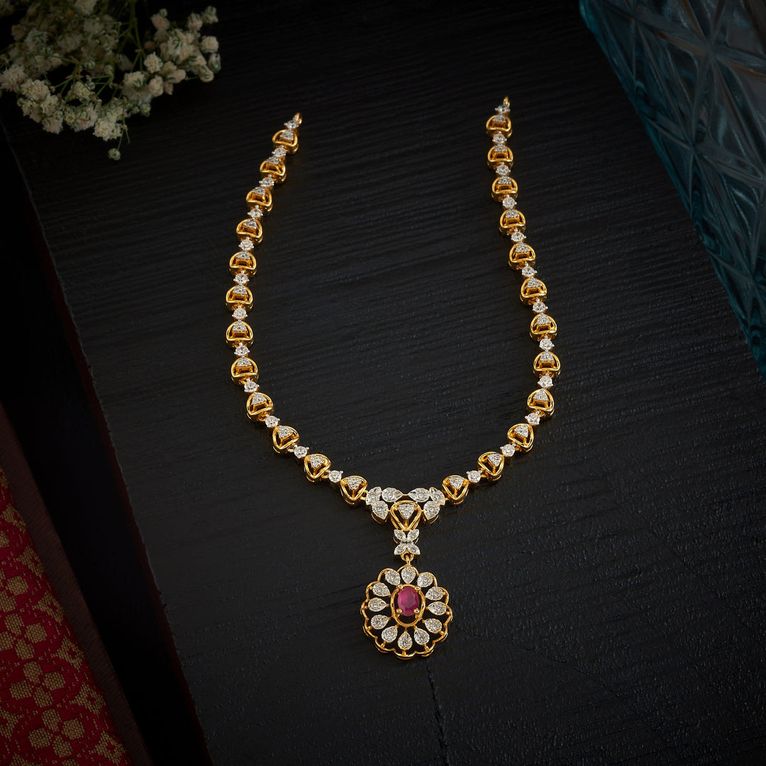 Blue-Floriya CZ Necklace