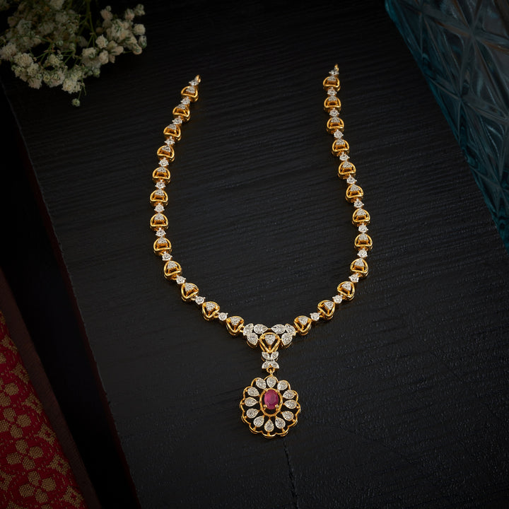 Blue-Floriya CZ Necklace