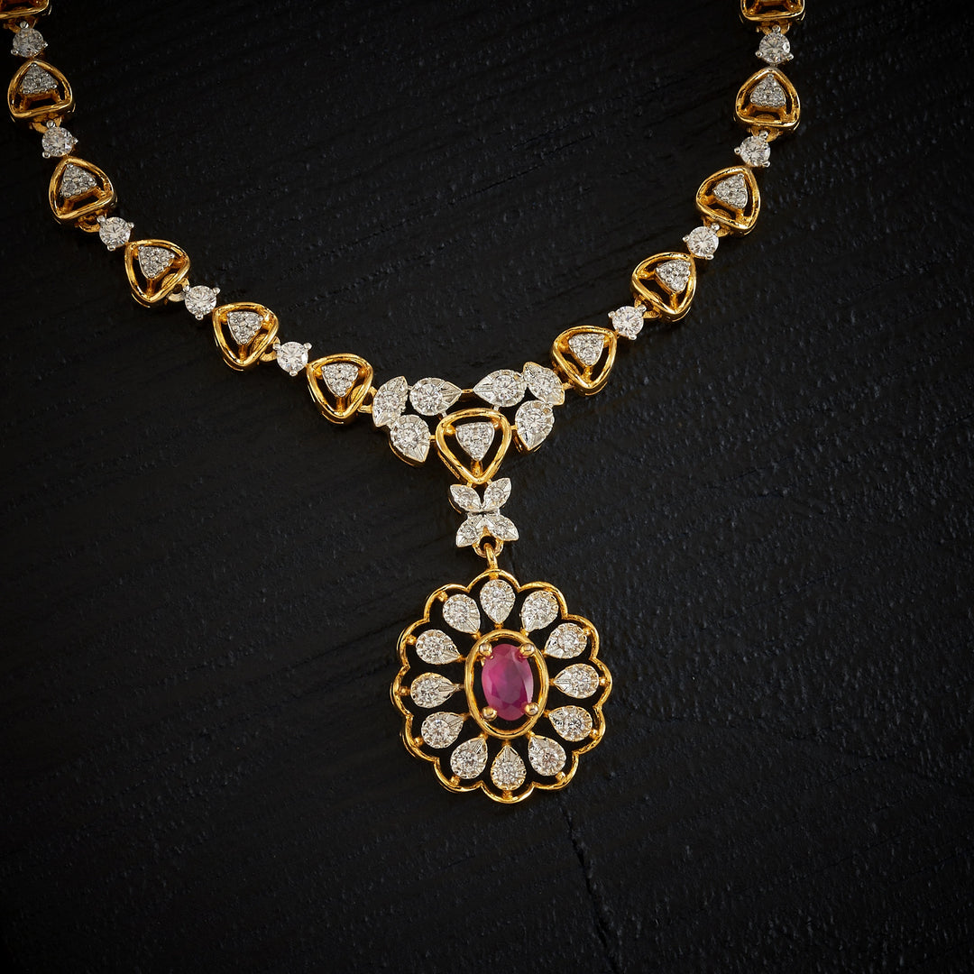 Blue-Floriya CZ Necklace