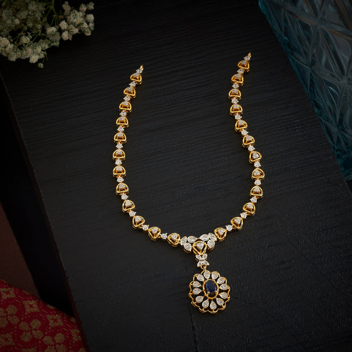 Blue-Floriya CZ Necklace